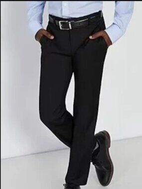 Class Club Boys Black Dress Pants - Adjustable Waistband - Size 14